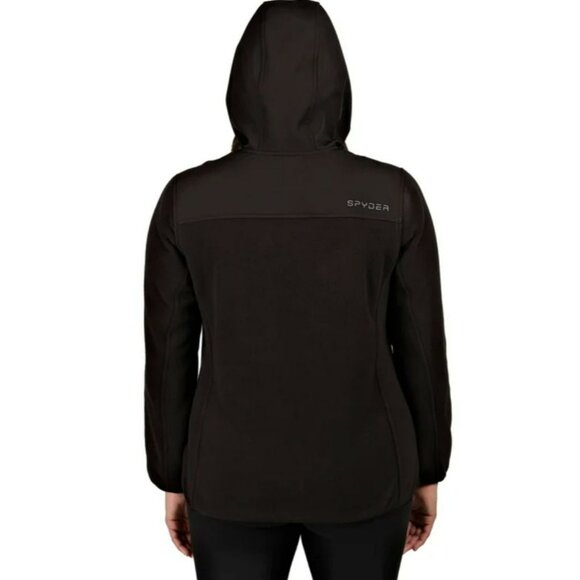 Spyder Womens Black Fleece Hooded Jacket M NWT - Picture 2 of 7